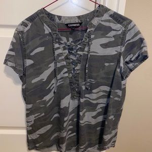 Camo Tie Front Shirt